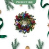 18 Inch Christmas Wreath, Merry Christmas Pre-Lit Lighted Artificial Wreath with Pine Cones Red Berries for Front Door Holiday Decorations - 3 of 4