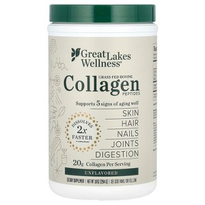 Great Lakes Wellness Grass-Fed Bovine Collagen Peptides, Unflavored, 10 oz (284 g) - 1 of 4