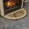 ACHLA Designs 26"x56" Oriental Half Round Handmade Woven Hearth Rug Coffee - 2 of 4