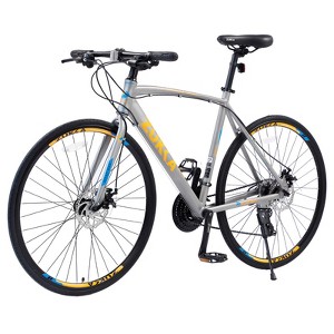 DSVIMOY Bicycles, 700c Road Bike 24 Speed, City Commuter Bicycle for Men Women, Silver, 67.32"*14.56"*39.37" - 1 of 4