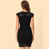 INSPIRE CHIC Women's Elegant Stretch Knit Cap Sleeve Allover Floral Lace Bodycon Dress - 4 of 4