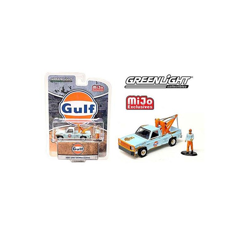 1/64 1987 GMC K-2500 Tow Truck with Figure, Gulf Oil, Mijo Exclusive 51413, 1 of 2