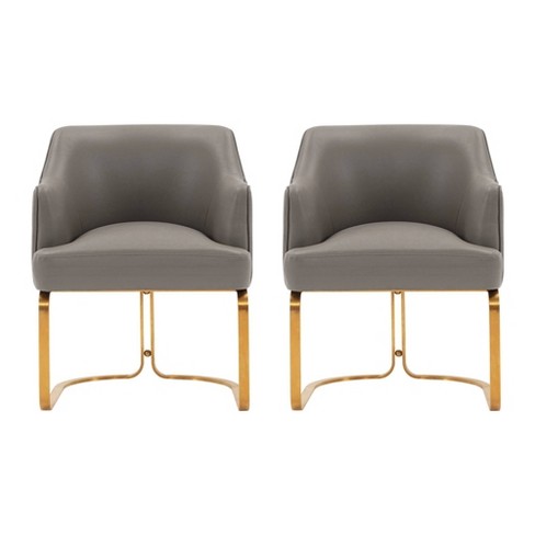 Manhattan Comfort Set of 2 Reeva Modern Leatherette Upholstered Dining Armchairs - image 1 of 4