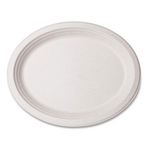 Vegware Nourish Molded Fiber Tableware, Platter, 8 x 10 x 1, White, 500/Carton - 1 of 4