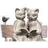 SPI Home Reading Cats on Bench – 14" H Bronze Metal Garden Sculpture for Outdoor Decor - 3 of 3