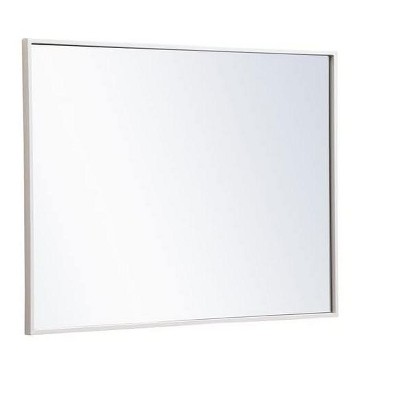 Contemporary Blue Wood Rectangular Wall Mirror 24x32 Inch