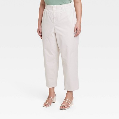 Women's High-rise Tapered Ankle Chino Pants - A New Day™ Tan 1x : Target