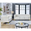 TiramisuBest 80" 3-Seater Tufted Velvet Sofa with Rolled Arms & Nailhead Trim, Black for Living Room, Bedroom & Office,3S+3S - 3 of 4