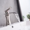 BWE Waterfall Single Hole Single-Handle Low-Arc Bathroom Faucet With Suppy Line - 3 of 4