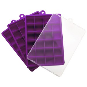 Unique Bargains Silicone Easy Release Ice Cube Trays with Lids - 1 of 4