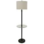 61" 3-way Madison Floor Lamp Glass Table Bronze - StyleCraft