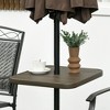Outsunny 19" Umbrella Table Tray, Portable Square Umbrella Table Top - 2 of 4