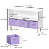 Kids bookcase with Collapsible Fabric Drawers, Children's Book Display, Toy Storage Cabinet Organizer - 4 of 4