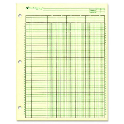 Dominion Blueline Inc Analysis Pad 6 Column 3 Hole 1-7/16"W 11"x8-1/2" Green 45606