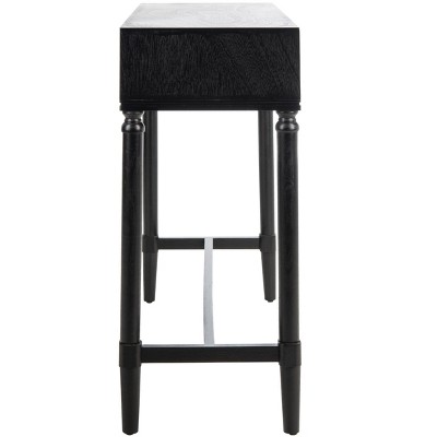 Aliyah Black Wood Console Table with Storage Drawers