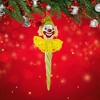 De Carlini Italian Ornaments 8.5 Inch Green & Yellow Icicle Clown Face Christmas Tree Ornament , Circus Italian Christmas Ornament (1PC) - 2 of 4
