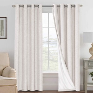 H.Versailtex Linen 100% Blackout Curtains Thermal Insulated Linen Drapes, Grommet White Liner Sold of 2 Panels - 1 of 4