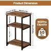 COZONY 3-Tier Side Table with Storage, Small End Table & Telephone Table, Metal Frame Tall Nightstand for Living Room, Bedroom, Office, Bathroom - 2 of 4
