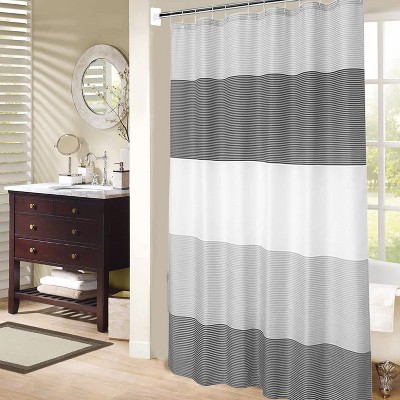 LunaLulinlk Shower Curtain Black and Grey