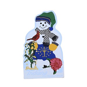 Cat's Meow Village 5.0 Inch Indiana Snowman State Hoosier Christmas Village Accessories - 1 of 3