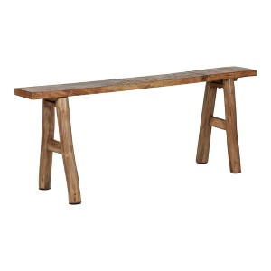 East at Main Acacia Skinny Bench Brown: Solid Wood, Rectangular, Unupholstered, Entryway Seating - 1 of 4