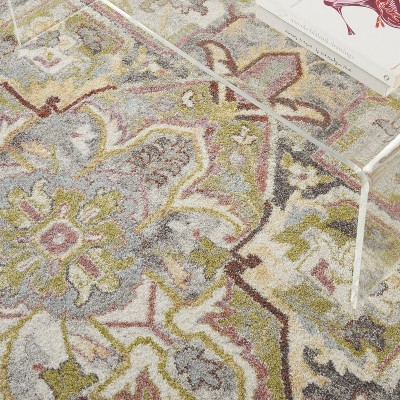 Ivory/Multi 9' x 12' Hand-knotted Synthetic Area Rug