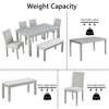 Mshliw 6-Piece Wooden Dining Table Set with Rectangular Table, 4 Upholstered Chairs & Bench, Crystal-Trim Table for Kitchen & Dining Room - 4 of 4