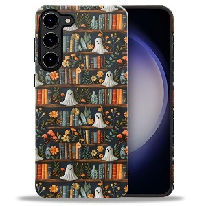 BONGEEK Case Compatible with Samsung Galaxy S23,Scratch Resistant Hybrid 2-Layer Hard Shell Bright Phone Case, Bookshelf Halloween - 1 of 4