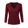 Clearlove Women's 3/4 Sleeve Button Down Sweater Cardigan - 4 of 4