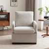 YOUNIKE 27.6” W Armchair Velvet Upholstered Single Sofa Makeup Vanity Chair Modern Living Room Accent Chair with Solid Wood Base - 3 of 4