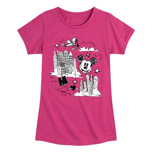 Girls' - Disney - Mickey Mouse Fitted Short Sleeve Graphic T-Shirt - image 1 of 4