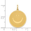 Black Bow Jewelry 14k Yellow Gold Polished & Textured Smiley Face Pendant, 20mm (3/4 in) - 4 of 4