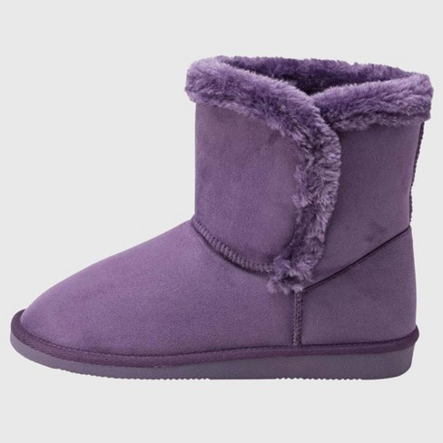 Alpine Swiss Mindy Womens Classic Short Winter Boots Faux Fur Lined Warm Comfort Shoes Purple Size 8