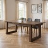 HomeRoots 106" Dark Brown Solid Wood Self-Storing Leaf Sled Base Extendable Dining Table - 2 of 4