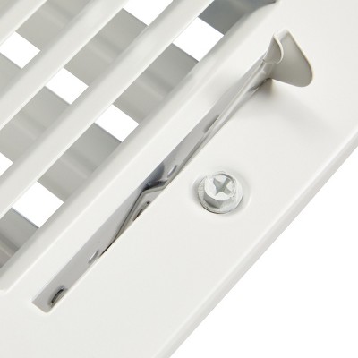 White Metal 4x12 Air Vent Register with Damper