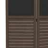 NicBex 5.6' Tall 4-panel Pegboard Display Room Divider Folding Privacy Screen Freestanding Wall Partition with Black Boards for Home & Office, Brown - 4 of 4