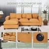 WestinTrends Hearthside 99" Modular Corduroy L-Shaped Sectional Sofa and Chaise With USB/Type-C Ports and Side Pockets - 4 of 4