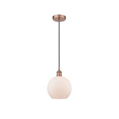 Athens - 1 Light Cord Hung Mini Pendant In Industrial Style-10.75 Inches Tall and 8 Inches Wide
