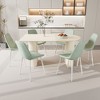 NicBex Dining Table for 6 Modern Kitchen Table Chairs Set with Irregular Tabletop and 6 Linen Chairs for Kitchen - 4 of 4