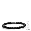 Steeltime Men's black braided leather bracelet with black ip stainless steel  accented magnetic clasp - 3 of 4
