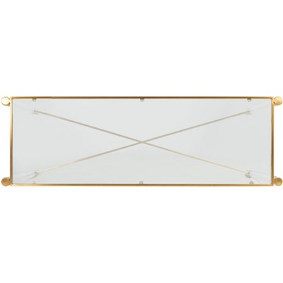 Gold and Clear Glass Mid-Century Modern Console Table