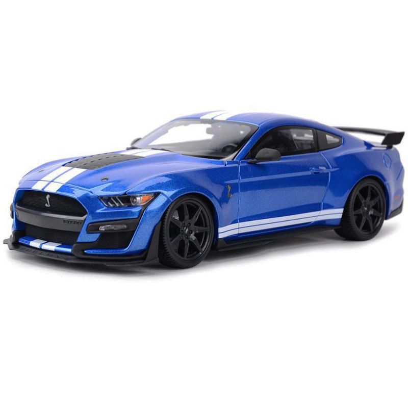 2020 Ford Mustang Shelby GT500 Blue Metallic with White Stripes "Special Edition" 1/18 Diecast Model Car by Maisto, 2 of 4