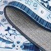 5x7 Blue Vintage Washable Rug, Non-Slip Low Pile Carpet with Rubber Backing for Living Room, Bedroom, Kitchen - 4 of 4