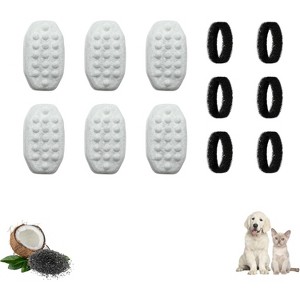 Nispira Water Filter Replacement for Rellaty Neareal Cat Drinking Water Fountain 108oz/ 3.2L Automatic Stainless Steel for Pet Dog, 6 Packs - 1 of 4