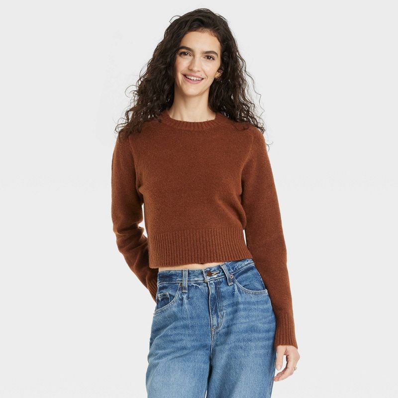 Women's Crew Neck Cashmere-Like Pullover Sweater - Universal Thread™, 1 of 10