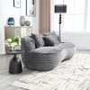 SKRAN Bean Bag sofa Lazy Sofa Lounger  Bean Bag Chair Couch for Adults and Kids, Indoor & Outdoor, Accent Floor Soft Lounge Chair (Dark Gray) - 2 of 4