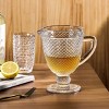 Slickblue Chroma Clear Glass Pitcher with Spout - 34oz, Geometric Diamond Facet Design - 2 of 4