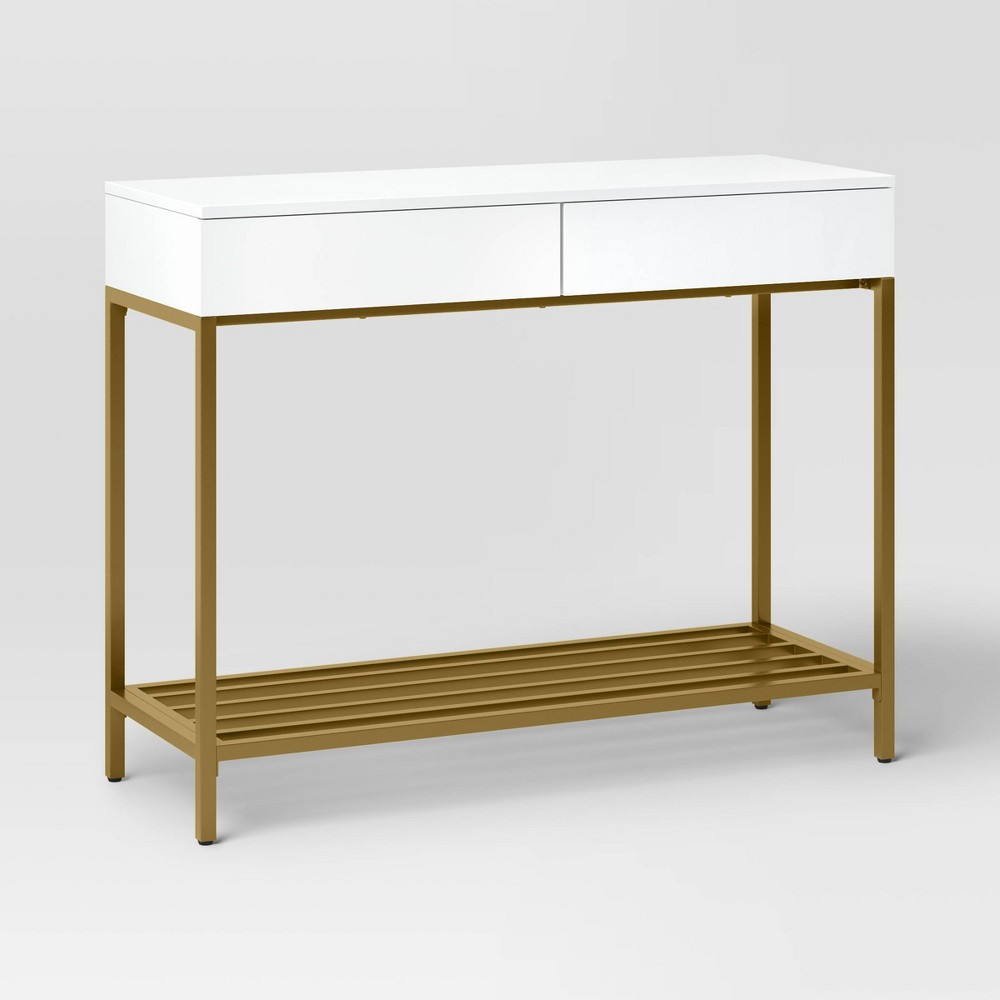 Photos - Display Cabinet / Bookcase Loring Console Table White - Threshold™