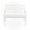 36" x 45" Daisy Metal Garden Bench White - Alpine Corporation - 2 of 4