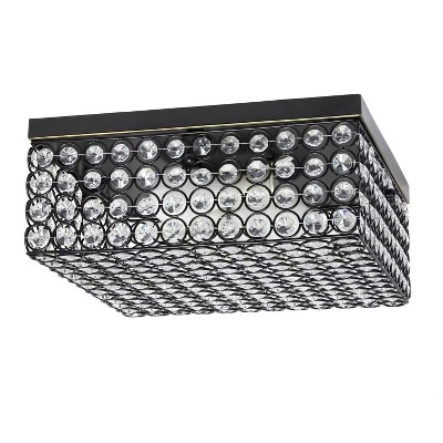 12" 2-Light Glam Square Flush Mount Pendant - Lalia Home